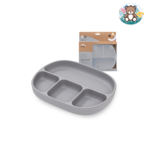 Assiette en silicone avec ventouse et couvercle