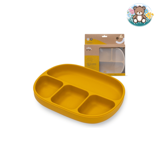 Assiette en silicone avec ventouse et couvercle