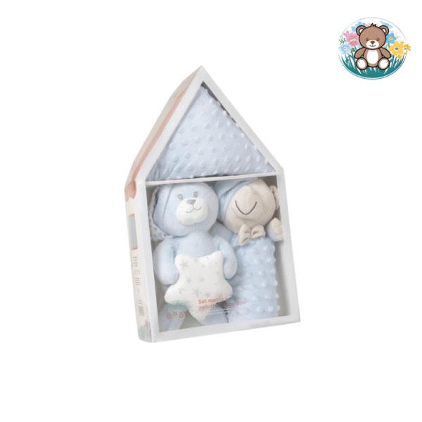 Coffret doudou bleu Coffret Peluche+Couverture+Doudou