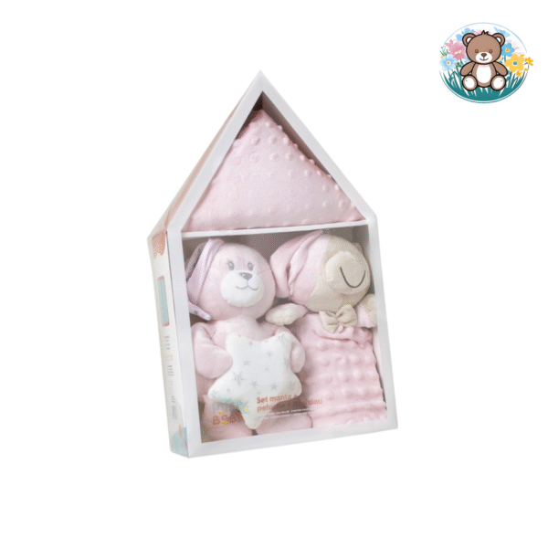 Coffret doudou rose Coffret Peluche+Couverture+Doudou
