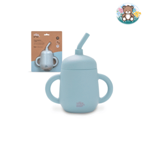 Tasse anti-goutes + paille en silicone