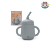 Tasse anti-goutes + paille en silicone