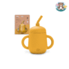 Tasse anti-goutes + paille en silicone