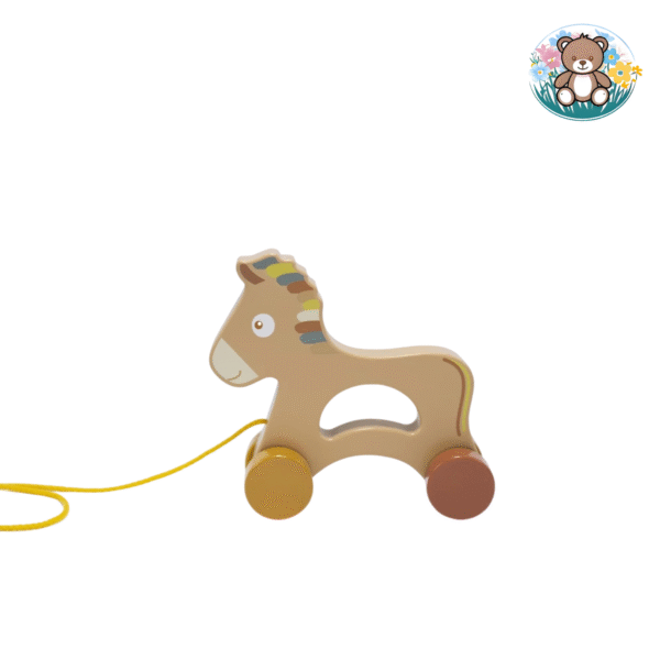 Tresse gris (15) Jouet en bois bébé à tirer - Bois FSC®