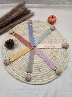 Attache tétine personnalisée en coton brodé – Prénom de bébé