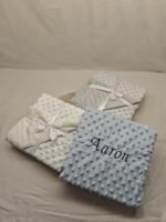 Coffret couverture minky douce bébé personnalisée prénom, 110*80cm polyester, cadeau naissance fille garçon – Image 2