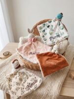Doudou bébé personnalisé crochet doublé fourrure