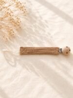 Attache tétine brodée prénom, accessoire bébé personnalisé, clip bois naturel, cadeau naissance baptême baby shower, coton 20 coloris – Image 9