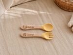 Coffret naissance bois renard gravé prénom bébé, valisette personnalisée et hochet gravé, cadeau naissance/ baptême original brodé en France – Image 11