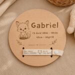 Coffret naissance bois renard gravé prénom bébé, valisette personnalisée et hochet gravé, cadeau naissance/ baptême original brodé en France – Image 13