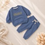 Ensemble pull et pantalon bébé brodé prénom, cadeau naissance baptême, tenue coton doux personnalisée – Image 7