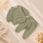 Ensemble pull et pantalon bébé brodé prénom, cadeau naissance baptême, tenue coton doux personnalisée – Image 11