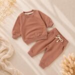 Ensemble pull et pantalon bébé brodé prénom, cadeau naissance baptême, tenue coton doux personnalisée – Image 12