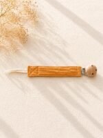 Attache tétine brodée prénom, accessoire bébé personnalisé, clip bois naturel, cadeau naissance baptême baby shower, coton 20 coloris – Image 12