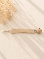 Attache tétine brodée prénom, accessoire bébé personnalisé, clip bois naturel, cadeau naissance baptême baby shower, coton 20 coloris – Image 14