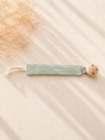 Attache tétine brodée prénom, accessoire bébé personnalisé, clip bois naturel, cadeau naissance baptême baby shower, coton 20 coloris – Image 16