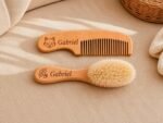 Coffret naissance bois renard gravé prénom bébé, valisette personnalisée et hochet gravé, cadeau naissance/ baptême original brodé en France – Image 12